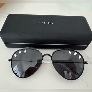 GIVENCHY star detail 58mm mirrored aviator sunglasses